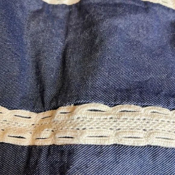 Banana Republic Elastic Waist Chambray Cotton Blend Skirt With Crochet Detail 4 - Picture 7 of 10